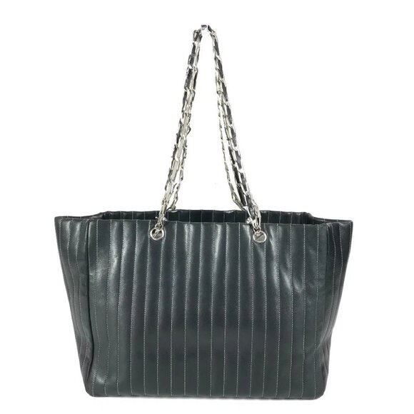 CHANEL CC CC Mark logo stripe Double Chain Shoulder Tote Bag - Picture 9 of 15